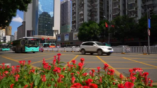 China Dag Tijd Shenzhen Verkeer Panorama — Stockvideo