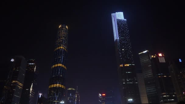 Noční Guangzhou Průmyslové Město Letecké Panorama Video Porcelán — Stock video