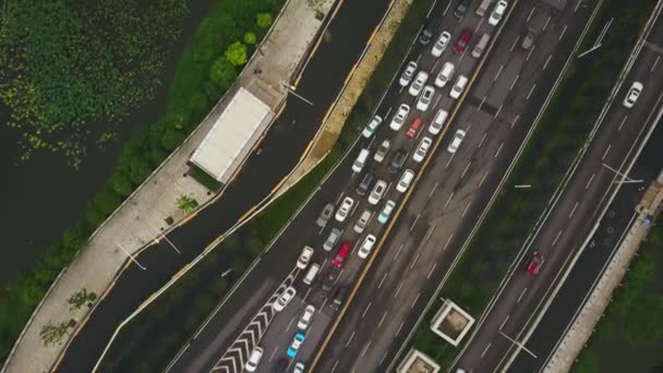Time Lapse Metraggio Del Traffico Urbano Della Città Wuhan Cina — Video Stock