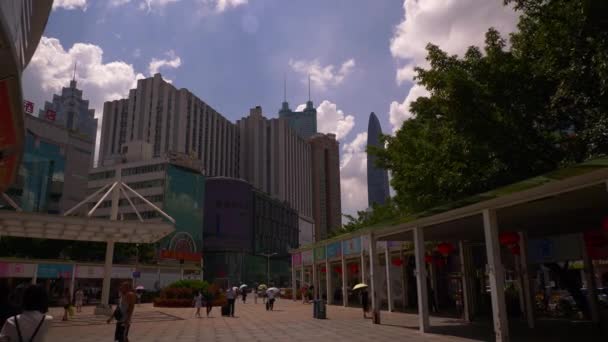 Tráfego Cityscape Shen Zhen Com Imagens Pessoas Panorama — Vídeo de Stock