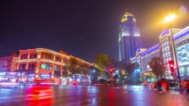 Zaman atlamalı cityscape Rating görüntüleri Wuhan City, Çin