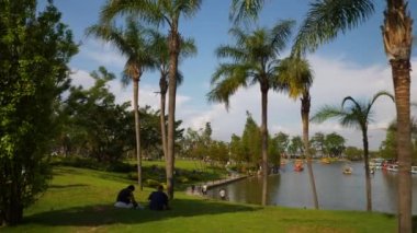 Zhuhai Şehir Parkı hava panorama 4k timelapse görüntüleri