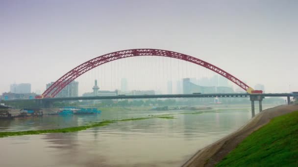 Кадры Дорожного Движения Китайском Городе Цзянсу — стоковое видео