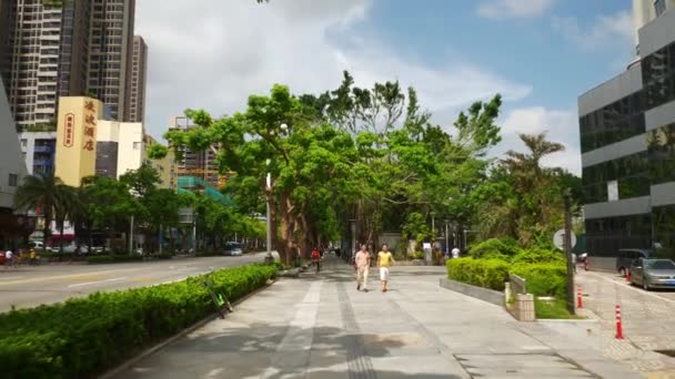 Zhuhai Ciudad Tráfico Calle Cruce Antena Panorama China — Vídeos de Stock