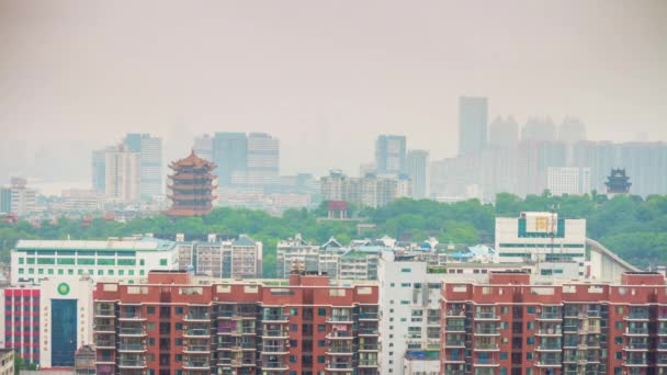 Çin Wuhan Şehrinin Şehir Manzaralı Görüntüleri — Stok video