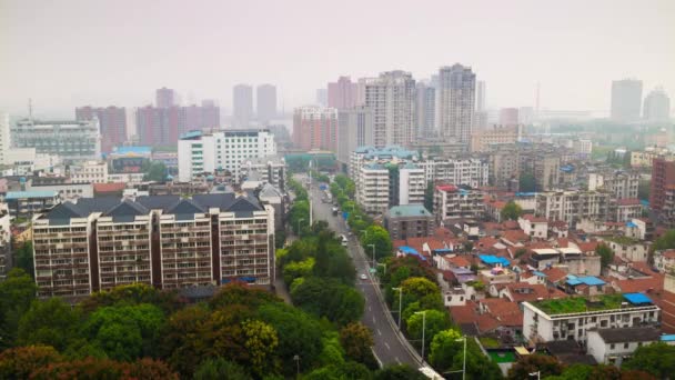 Çin Wuhan Şehrinin Şehir Manzaralı Görüntüleri — Stok video