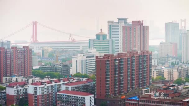 Cityscape Footage Wuhan City China — Stock Video