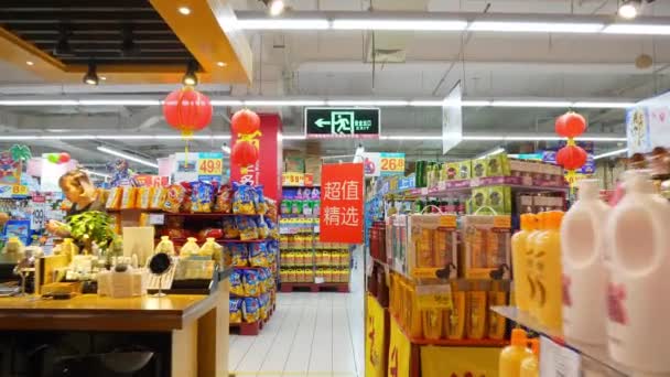 Zhuhai Şehir Alışveriş Panorama Çin Kalabalık — Stok video