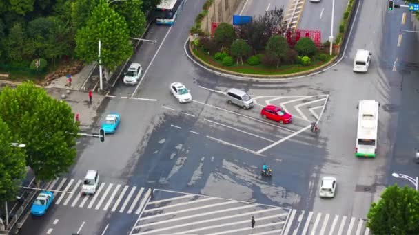 Time Lapse Metraggio Del Traffico Urbano Della Città Wuhan Cina — Video Stock