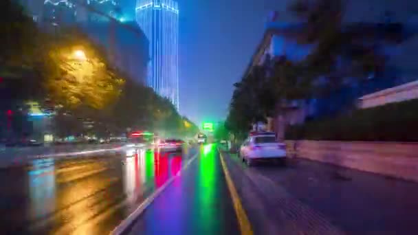 Time Lapse Notte Paesaggio Urbano Filmato Del Traffico Della Città — Video Stock