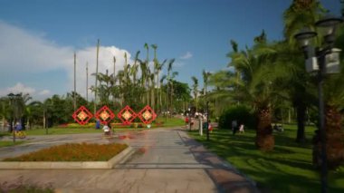 Zhuhai Şehir Parkı hava panorama 4k timelapse görüntüleri