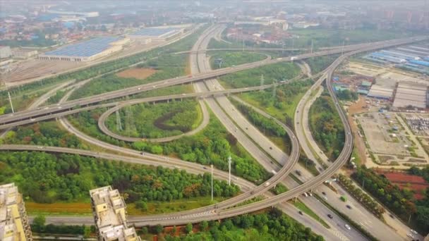 Zeitraffer Stadtbild Verkehrsaufnahmen Der Stadt Wuhan China — Stockvideo