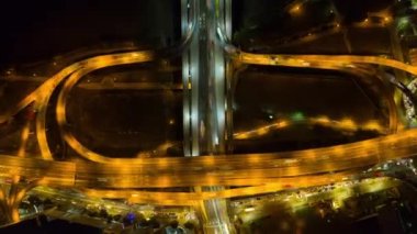 Gece saat Taipei Rating cityscape panorama. 4 k görüntüleri Çin