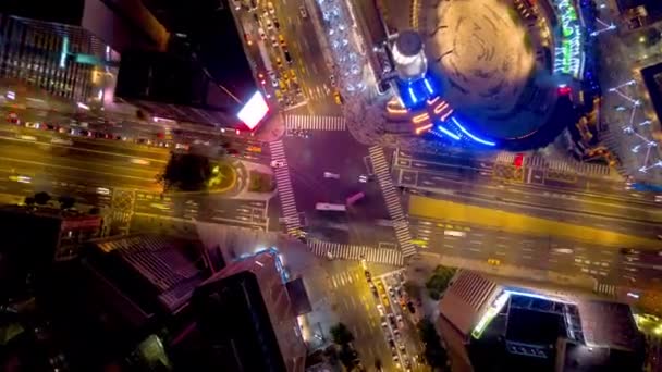 Éjszakai Idő Taipei Forgalom Városkép Panoráma Felvételeket Kína — Stock videók
