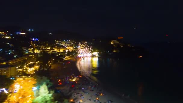 Panorama de la costa nocturna en Phuket — Vídeos de Stock