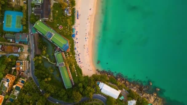 Panorama Snímek Známého Letoviska Pobřeží Ostrova Phuket Timelapse Záběry — Stock video