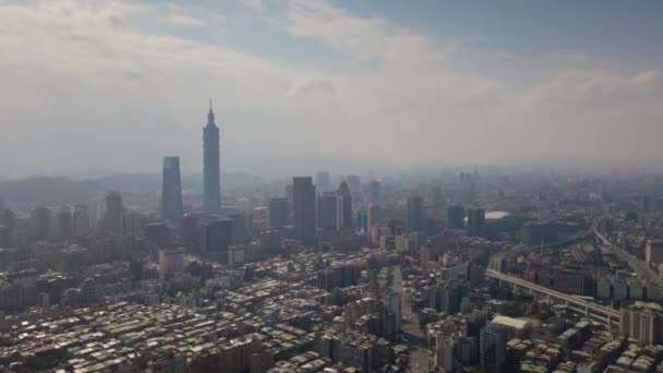 Heure Jour Panorama Paysage Urbain Taipei Images Chine — Video