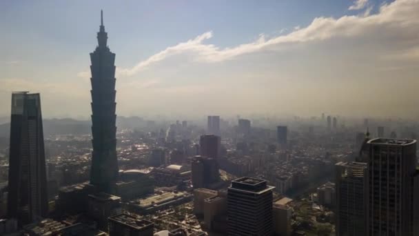 Dag Tid Taipei Stadsbild Panorama Film Kina — Stockvideo