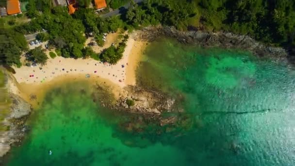 Panorama Snímek Známého Letoviska Pobřeží Ostrova Phuket Timelapse Záběry — Stock video