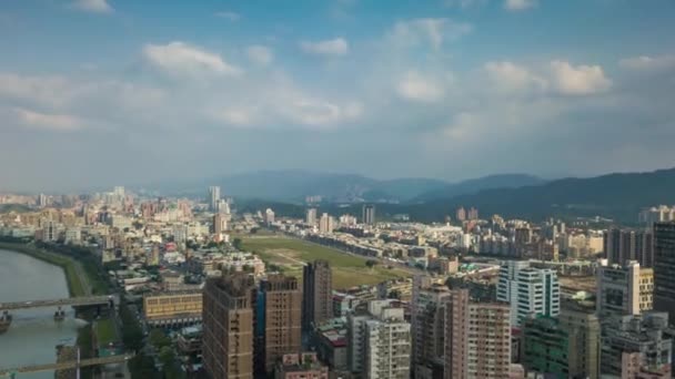 Day Time Taipei Cityscape Panorama Footage China — Stock Video
