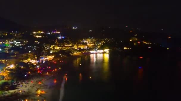 Panorama of night coastline in Phuket — Stock Video