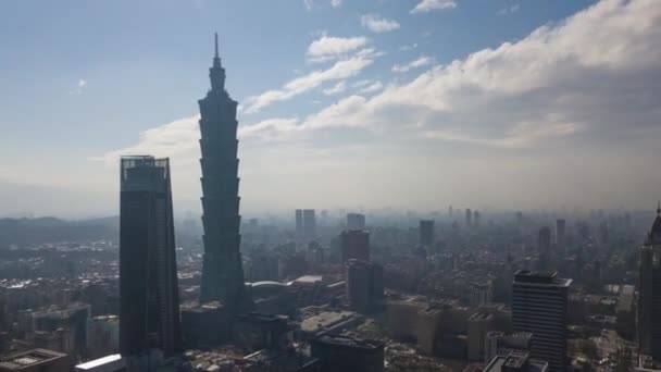 Hari Waktu Taipei Cityscape Panorama Cakupan — Stok Video