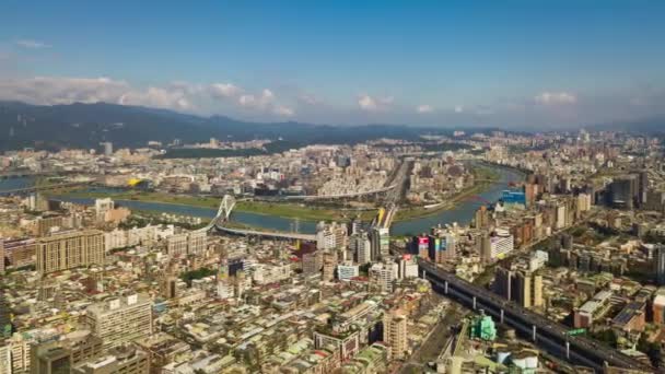 Hora Dia Taipei Panorama Paisagem Urbana Imagens China — Vídeo de Stock