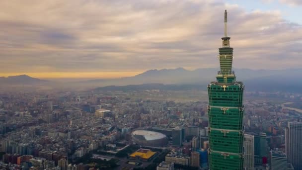 Hora Dia Taipei Panorama Paisagem Urbana Imagens China — Vídeo de Stock