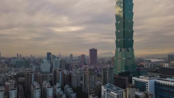 Dag Tid Taipei Stadsbild Panorama Film Kina — Stockvideo