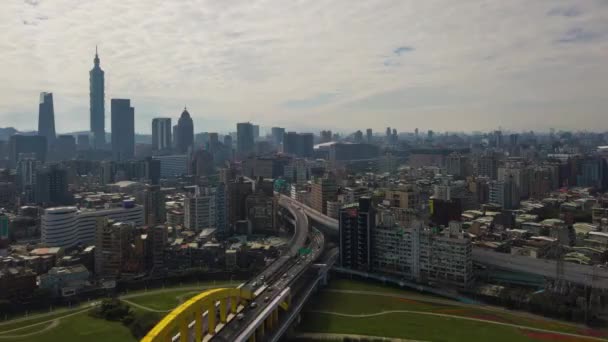 Tempo Giorno Taipei Traffico Paesaggio Urbano Panorama Filmati Cina — Video Stock