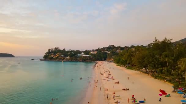 Panorama Célèbre Plage Villégiature Île Phuket Séquences Timelapse — Video