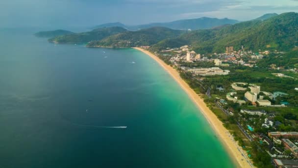 Plano Panorámico Costa Isla Phuket Imágenes Del Timelapse — Vídeos de Stock