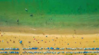 ünlü tatil Beach phuket Adası'nın panoramik çekim. 4 k timelapse görüntüleri