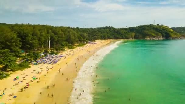 Touristes Sur Plage Station Balnéaire Île Phuket Séquences Timelapse — Video