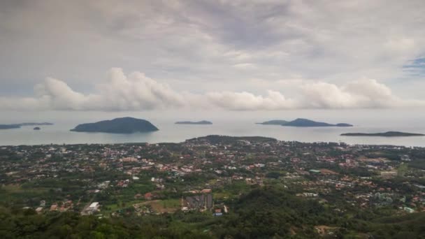 Phuket Insel Buddha Berg Sonnenuntergang Panorama 4k Zeitraffer Thailand — Stockvideo