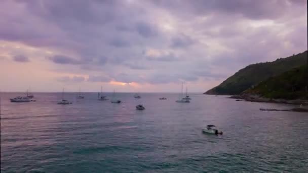 Panorama Célèbre Plage Villégiature Île Phuket Séquences Timelapse — Video