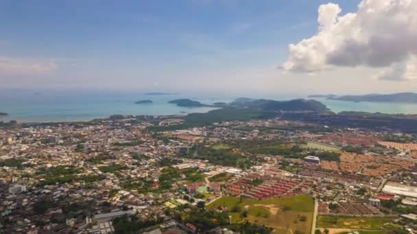 푸 켓 섬 부처님 산 일몰 파노라마 4 k 시간 경과 태국 — 비디오