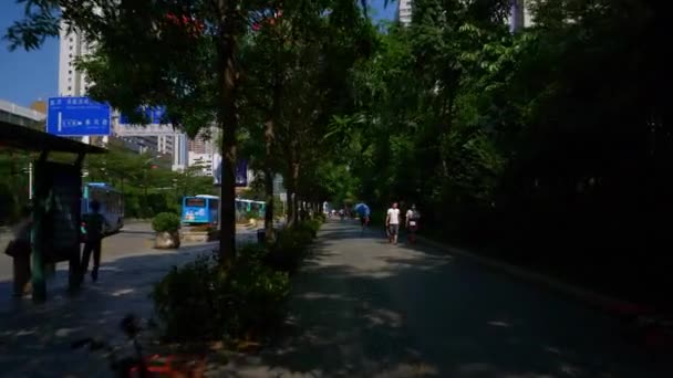 Tráfego Cityscape Shen Zhen Com Imagens Pessoas Panorama — Vídeo de Stock