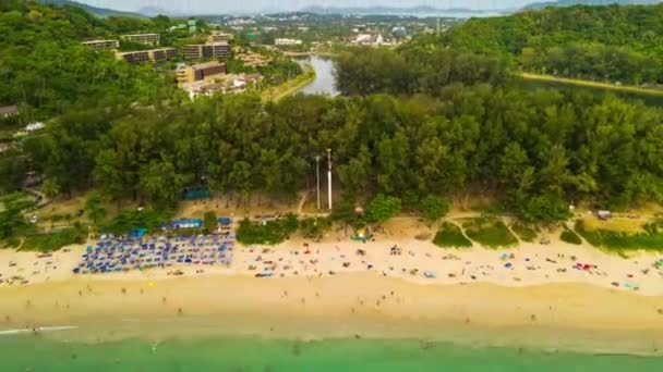 Turistas Playa Turística Isla Phuket Imágenes Del Timelapse — Vídeos de Stock
