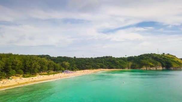 Turistas Playa Turística Isla Phuket Imágenes Del Timelapse — Vídeos de Stock