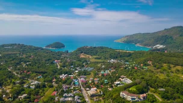 Phuket Adası Buda dağ günbatımı panorama 4k zaman atlamalı Tayland — Stok video