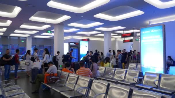 Shenzhen Shekou Centro Cruceros Interior Con Los Turistas China — Vídeos de Stock