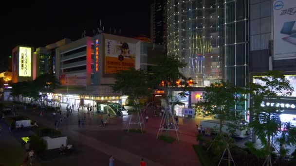 Shenzhen China December 2017 Night Crowded Panoramic View Circa December — Stock Video