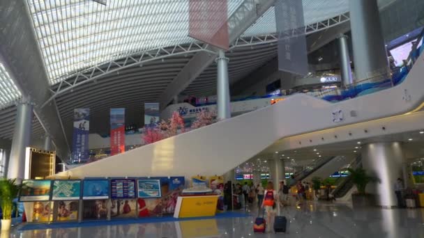 Shenzhen Shekou Cruise Center Interieur Met Toeristen China — Stockvideo