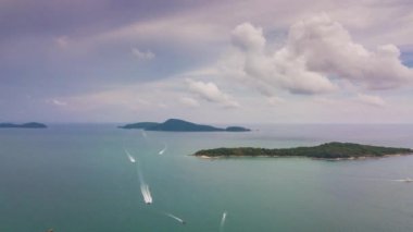 ünlü tatil Beach phuket Adası'nın panoramik çekim. 4 k timelapse görüntüleri