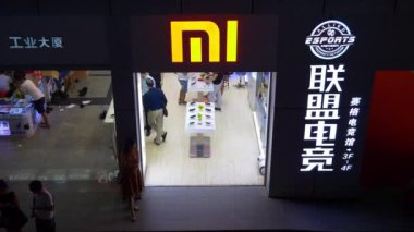 Shenzhen, Çin - Aralık 2017: kalabalık gece Panoramalı Oda 4k yaklaşık Aralık 2017 shenzhen, Çin.