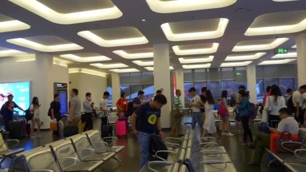 Shenzhen Shekou Cruzeiro Centro Interior Com Turistas China — Vídeo de Stock