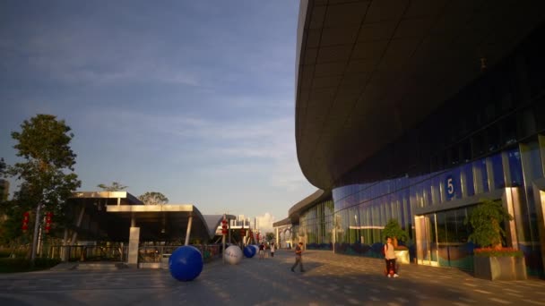 Shenzhen Shekou Centro Cruzeiro Exterior Com Turistas China — Vídeo de Stock