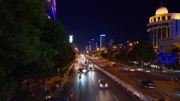 Shenzhen China Dezembro 2017 Visão Panorâmica Tráfego Noturno Circa Dezembro — Vídeo de Stock