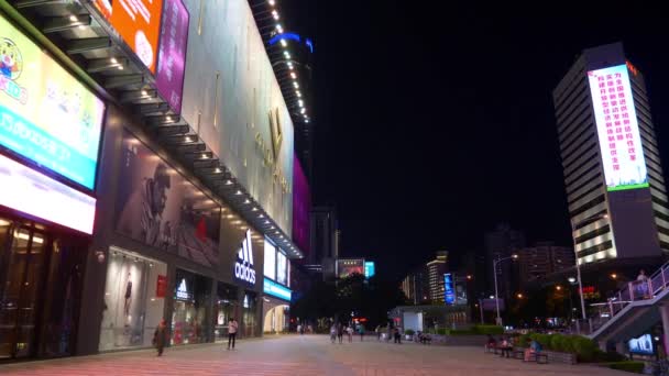 Shenzhen Chiny Grudnia 2017 Noc Tłoczno Panoramiczny Widok Około Grudnia — Wideo stockowe
